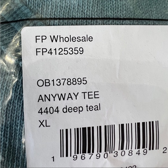 Free People Anyway Long Sleeve Tee In Deep Teal. NWT! Sz XL - Picture 13 of 14